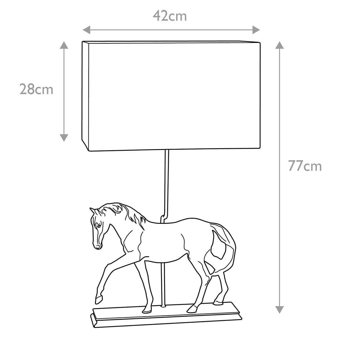 Greenwich Bronze Horse Decorative Table Lamp with Rectangular Shade - Image 5