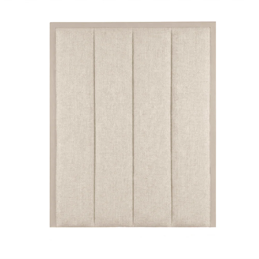 Harrington Almond Woven Channelled Headboard with Soft Pink Frame - Image 3