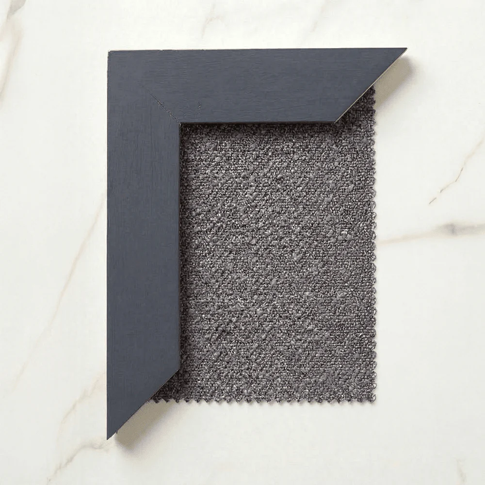 Harrington Graphite Woven Channelled Headboard with Petrol Frame - Image 3