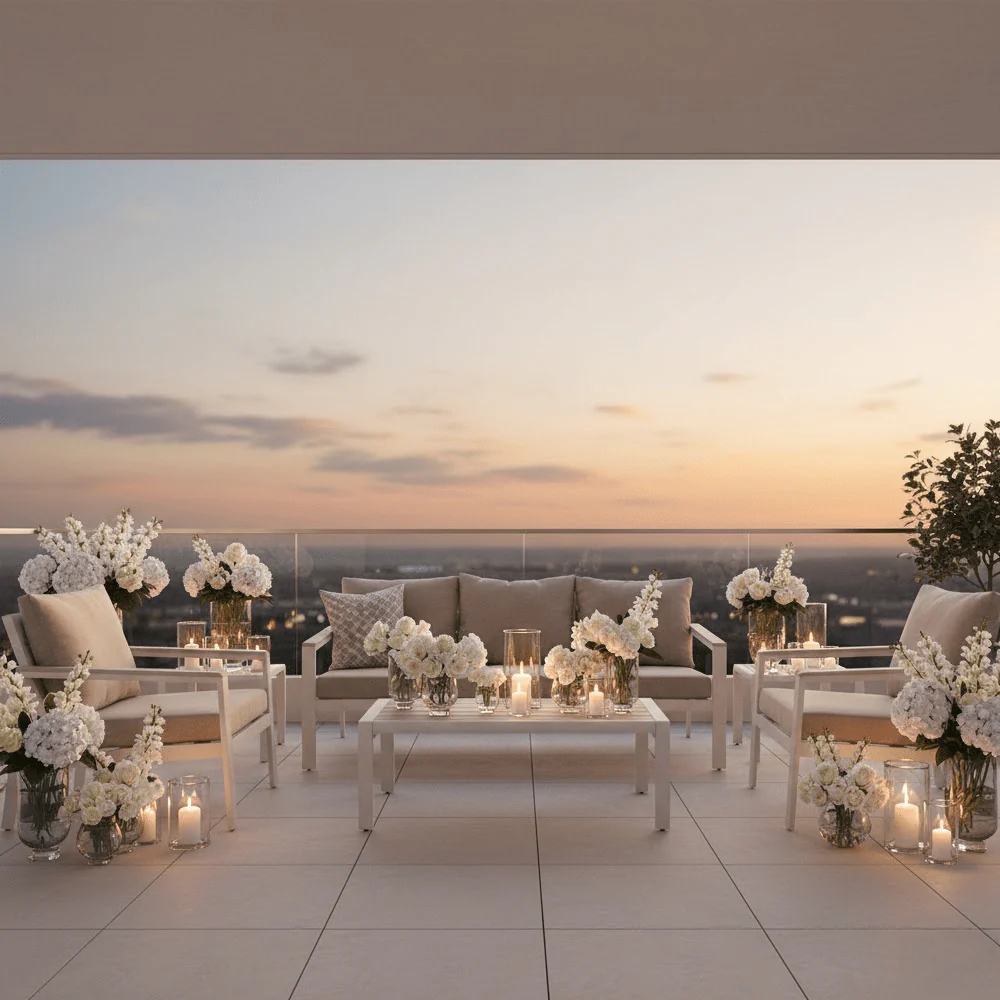 Hawaii Cream & Taupe 4 Piece Outdoor Lounge Set