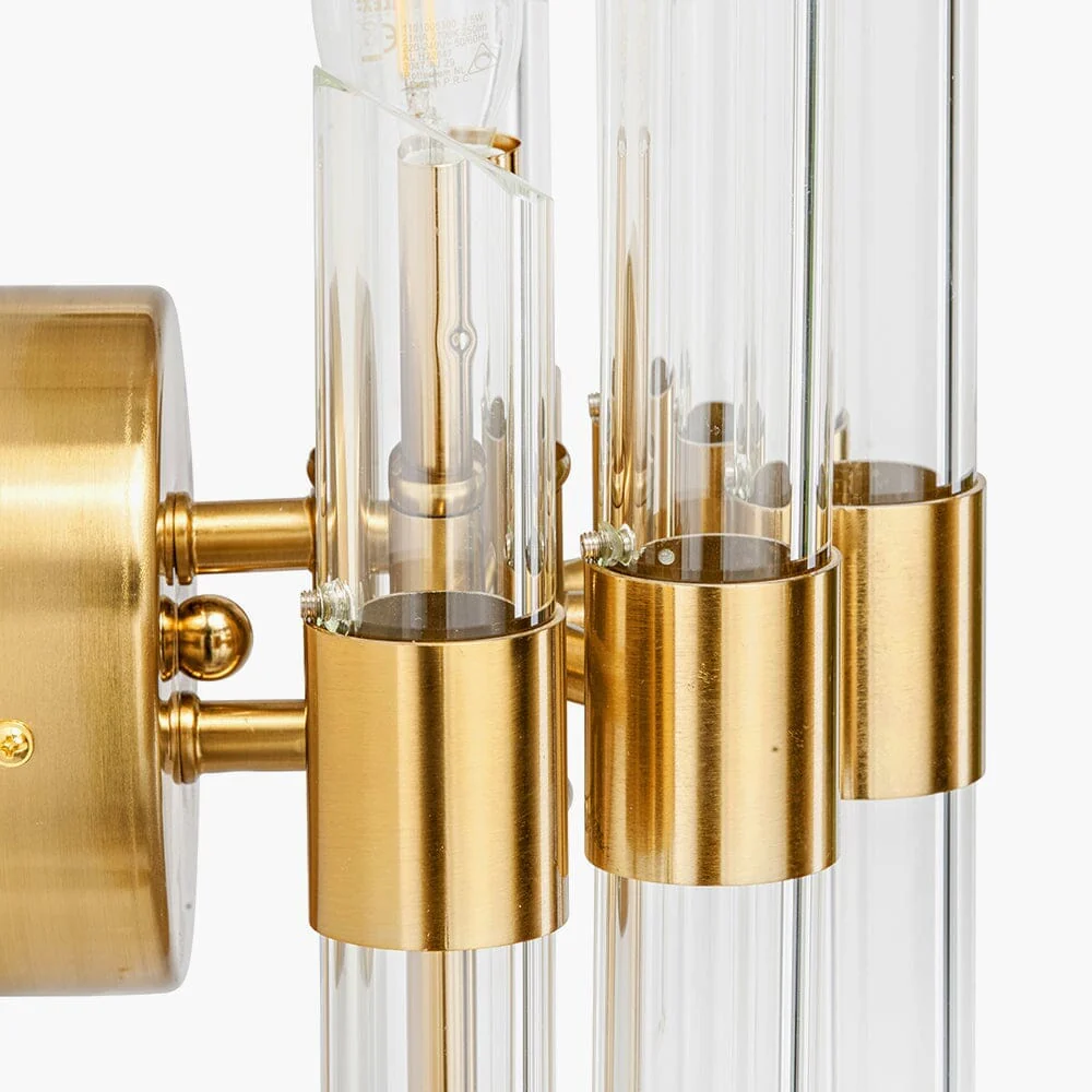 In Stock - Amelia Antique Brass & Glass Wall Light - Image 4