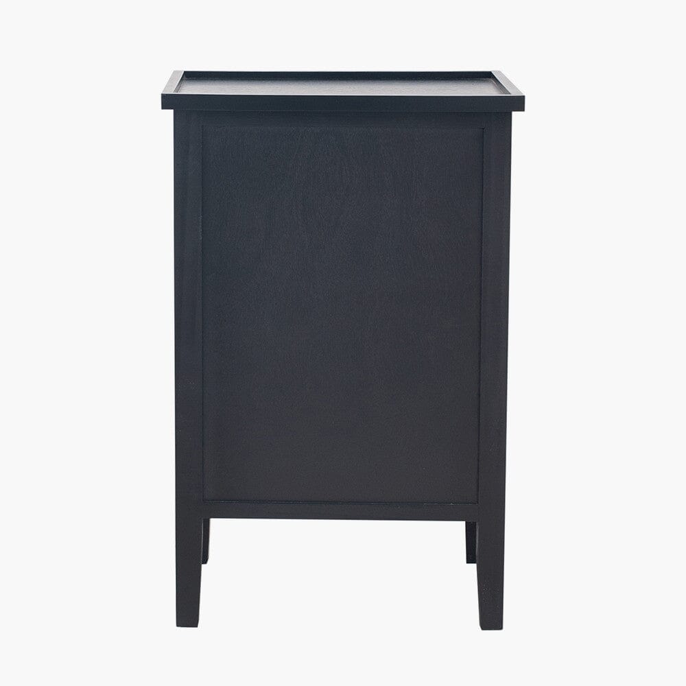 In Stock - Henrik Black 3 Drawer Bedside Table with Gold Handles - Image 5
