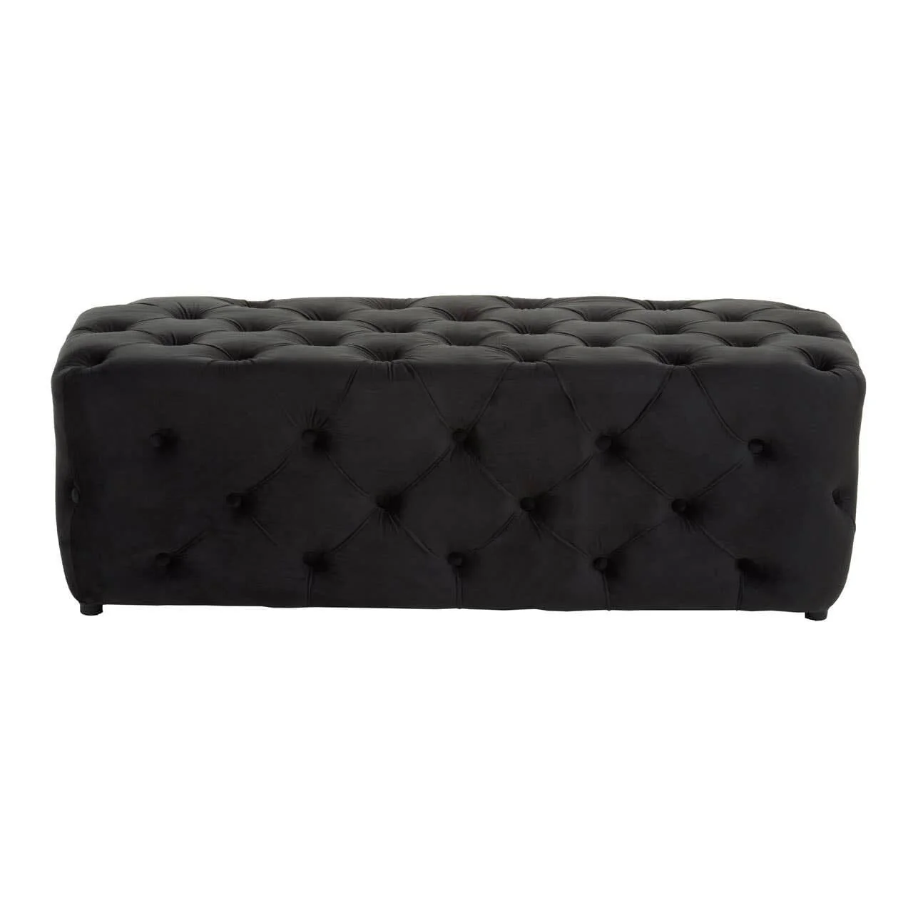 Ismerie Black Velvet Buttoned Bench - Image 2