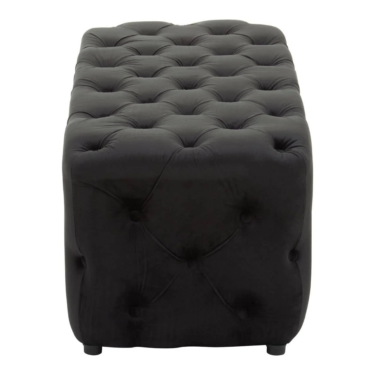 Ismerie Black Velvet Buttoned Bench - Image 4