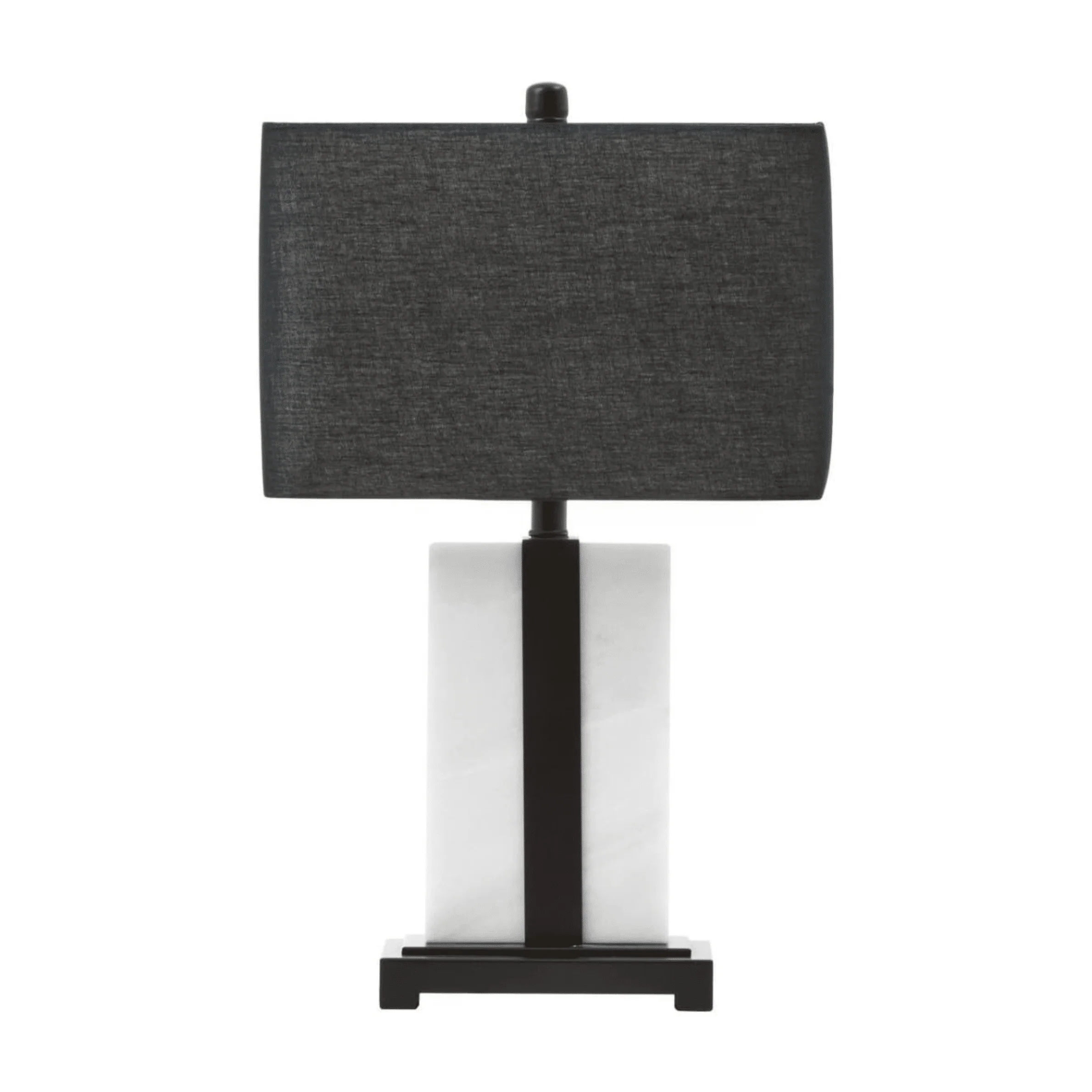 Ives Marble Base Table Lamp with Black Linen Shade - Image 2