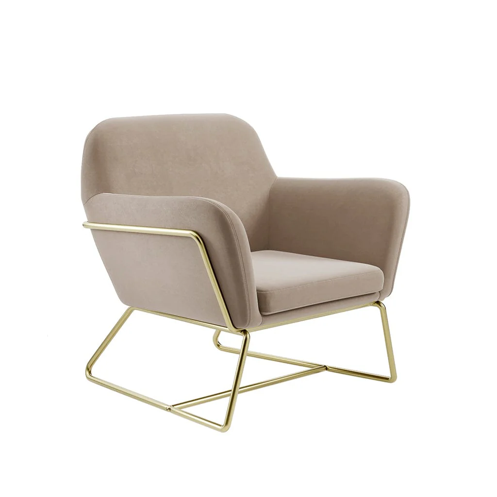 Jaycee Beige & Gold Accent Chair - Image 2
