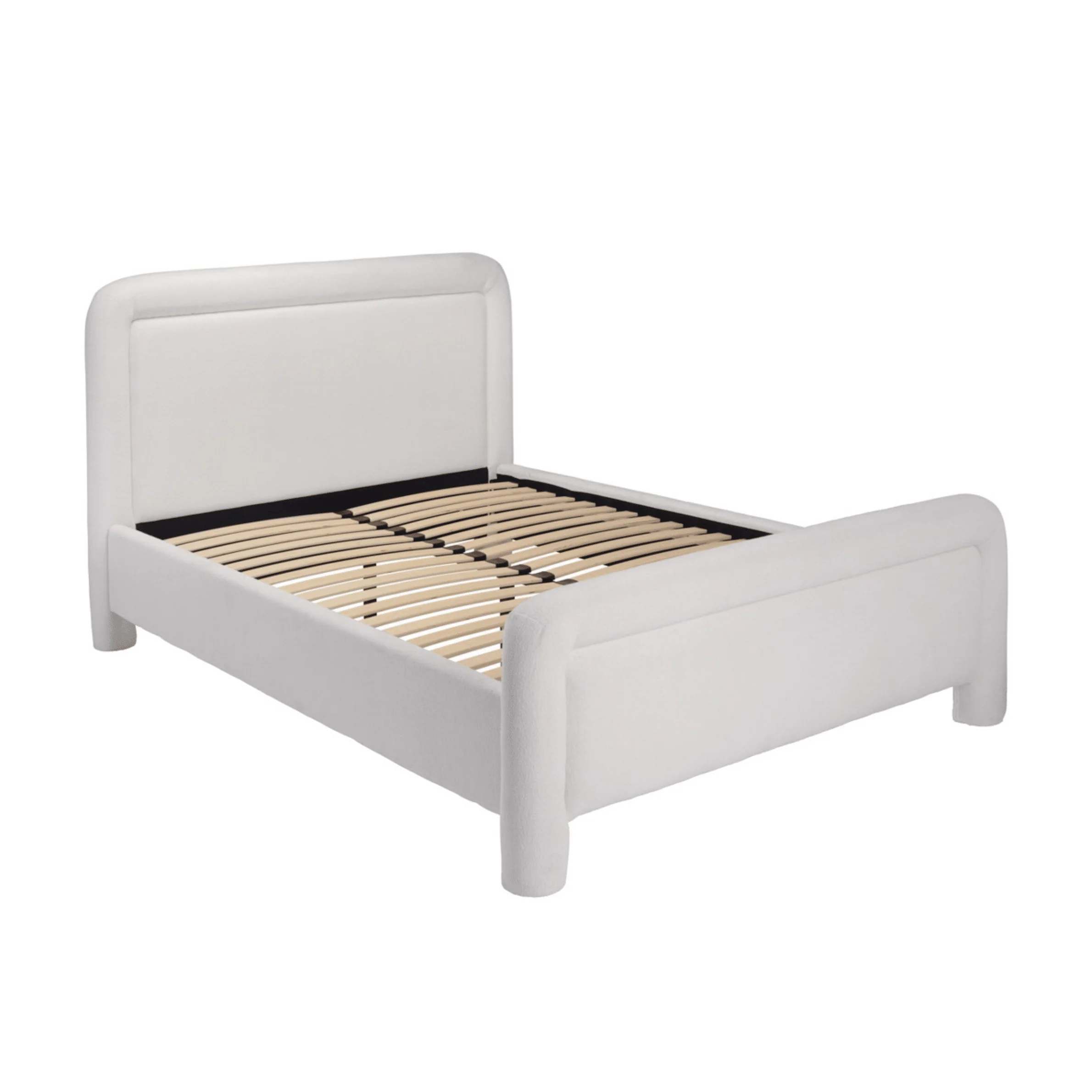 Joel White Velvet Rounded Bed - Image 2