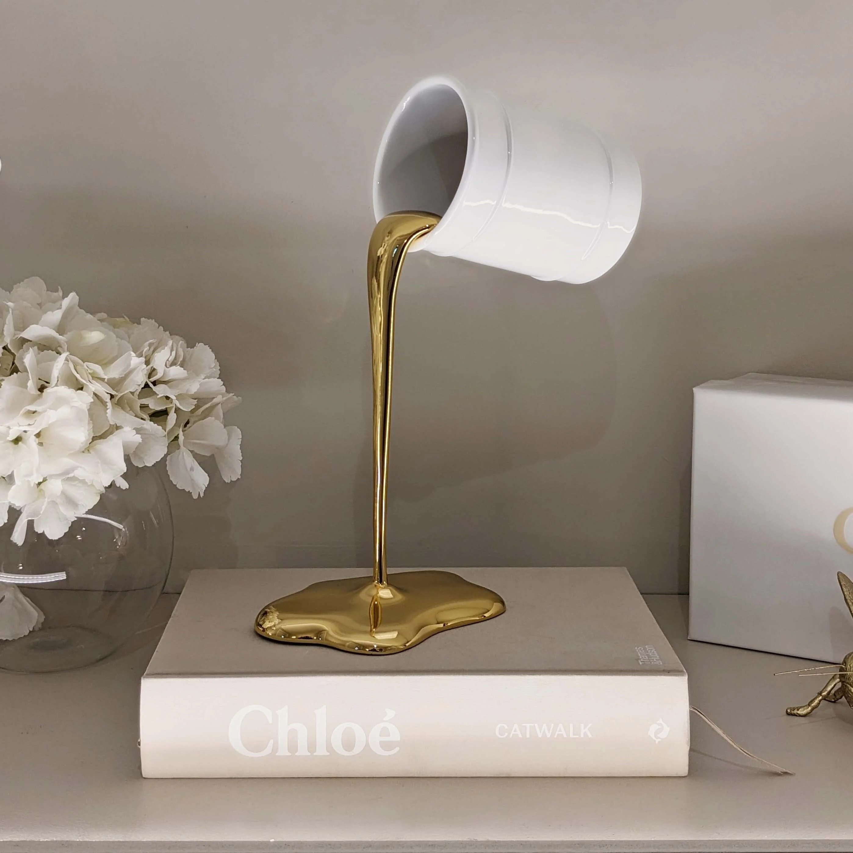 Molten Gold Paint Spill Ornament - Image 4
