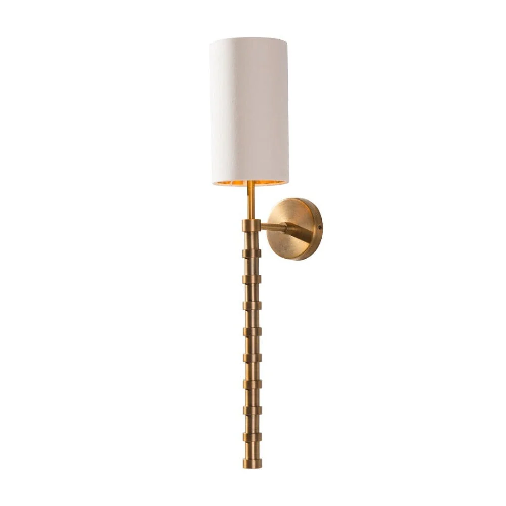 Keeva Brass Ribbed Detail Wall Light - Image 2