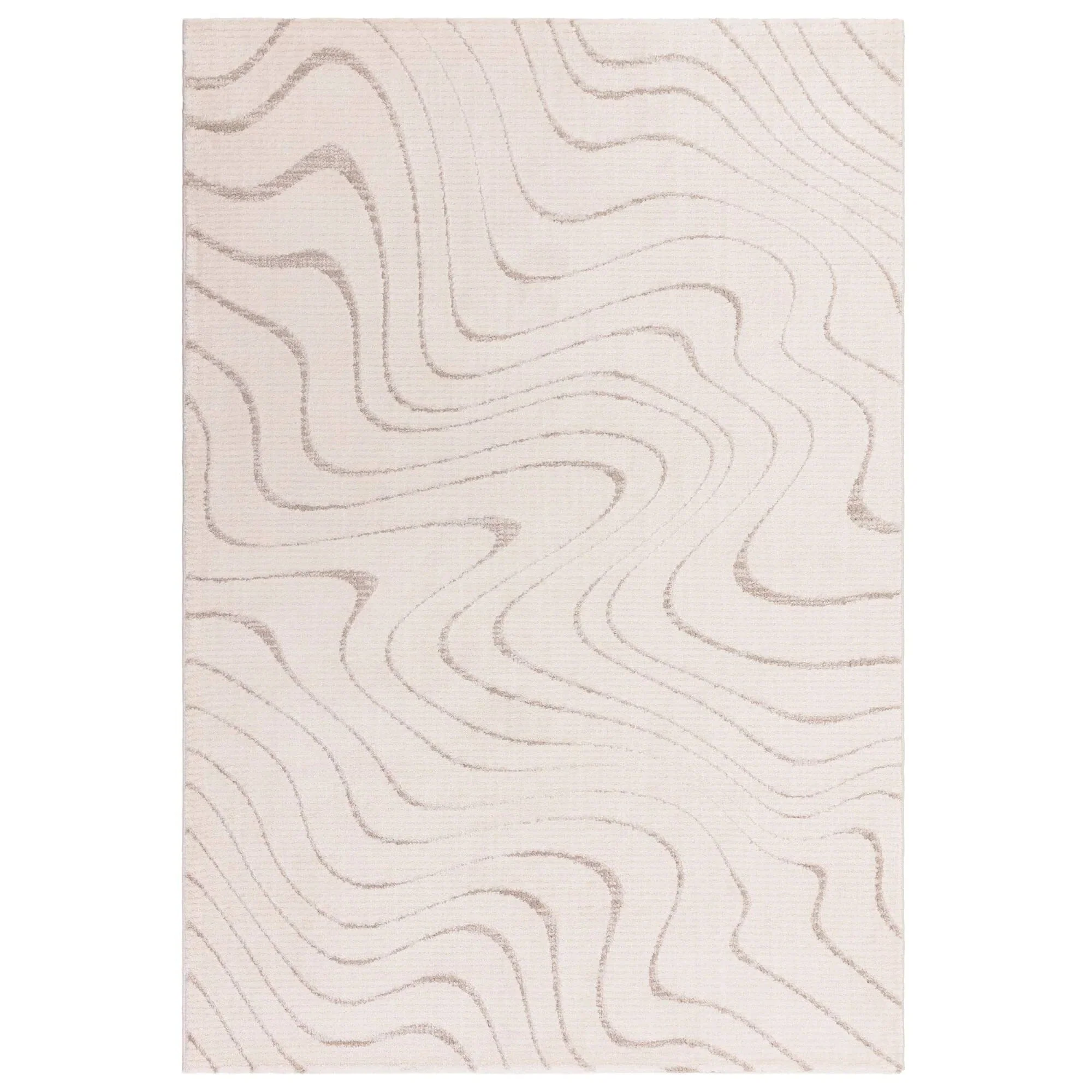 Lecco Beige Wave Effect Abstract Rug - Image 2