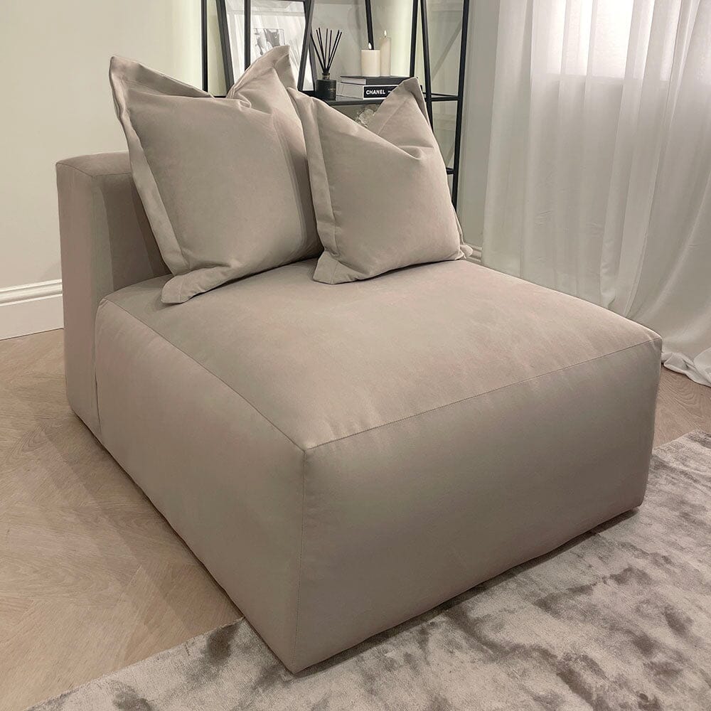 Lenox Mink Velvet Pillow Back Modular Sofa Range - Image 4