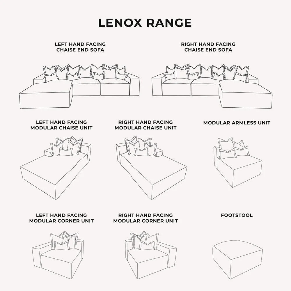 Lenox Mink Velvet Pillow Back Modular Sofa Range - Image 6