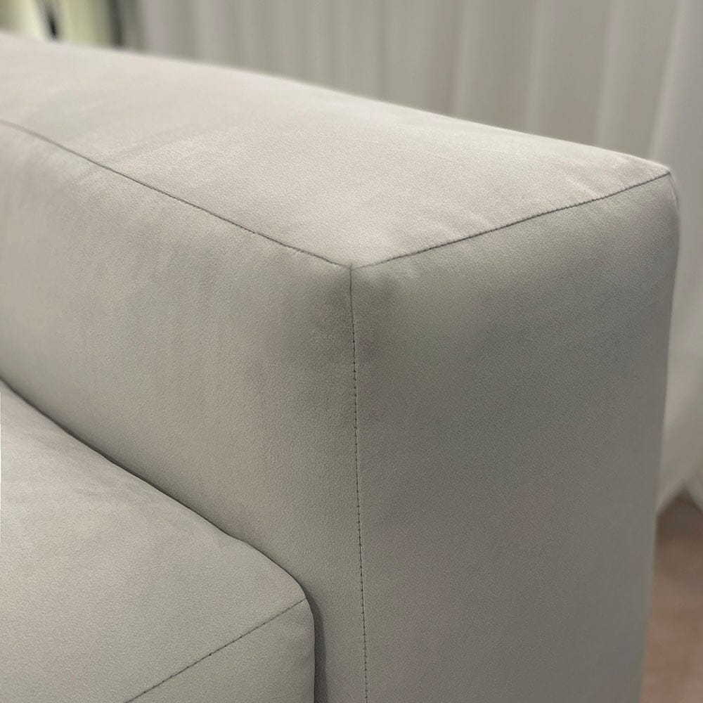 Lenox Silver Velvet Pillow Back Modular Sofa Range - Image 4