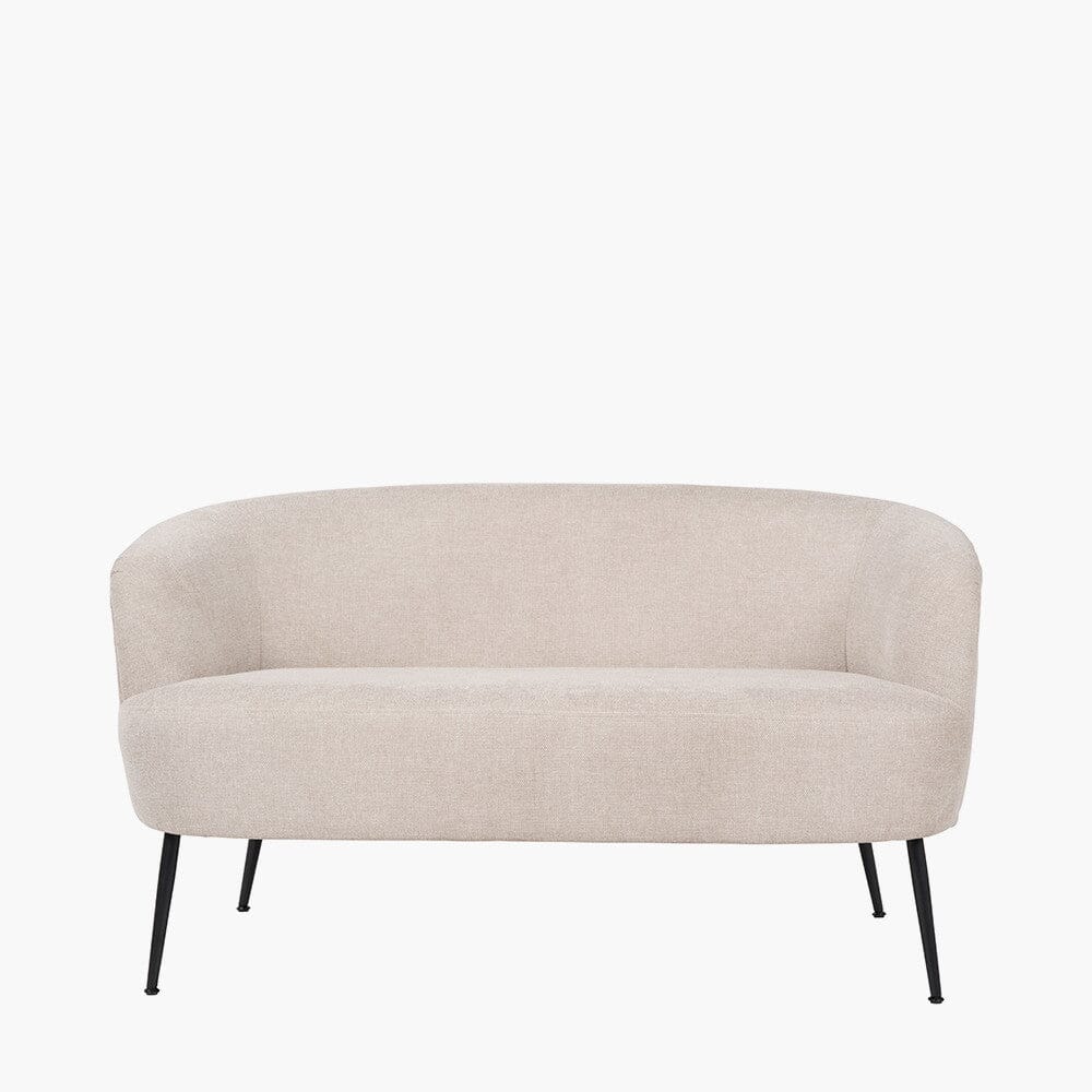 Lucca Cream Chenille Sofa With Black Metal Legs - Image 6