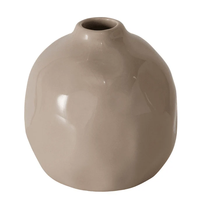 Maja Mini Taupe Decorative Round Vase - Image 3