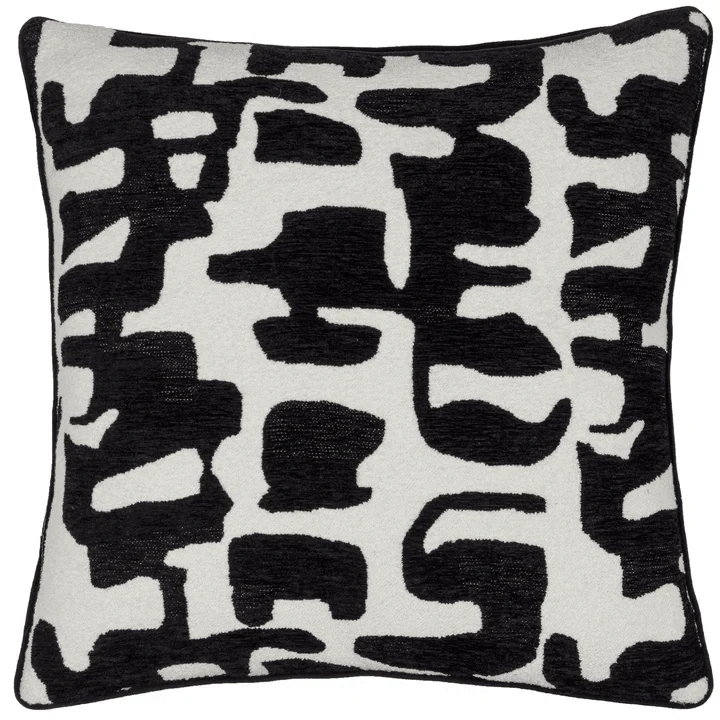 Manu Monochrome Abstract Pattern Cushion- 50x50cm - Image 3