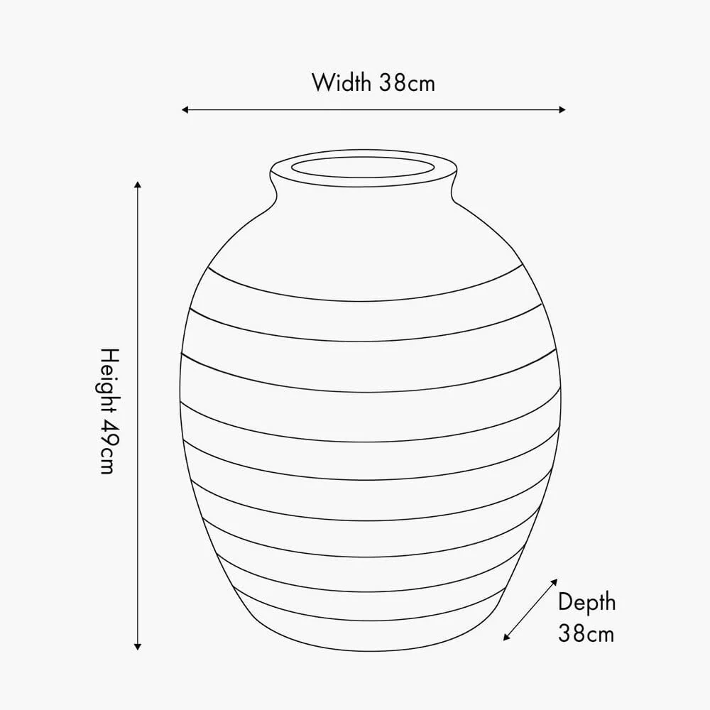 Marella Large Distressed White Wash Decorative Ribbed Vase - Image 8