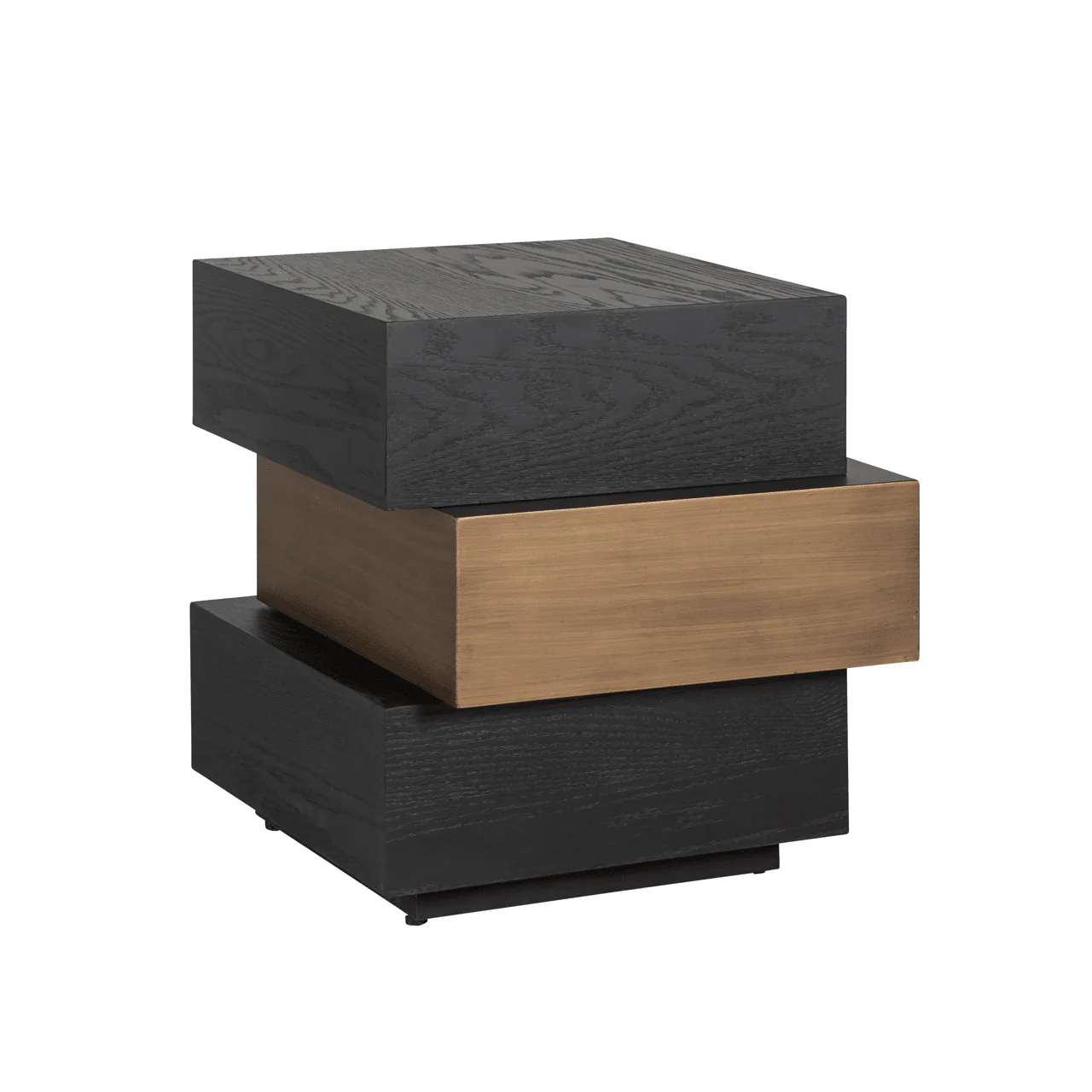 Marille Black & Bronze Stacked Side Table - Image 2