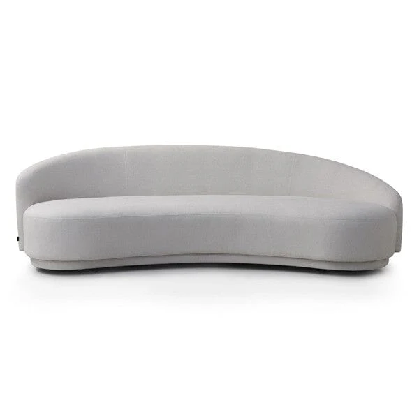 Marlo Cream Velvet Curved 4 Seater Sofa - Image 2