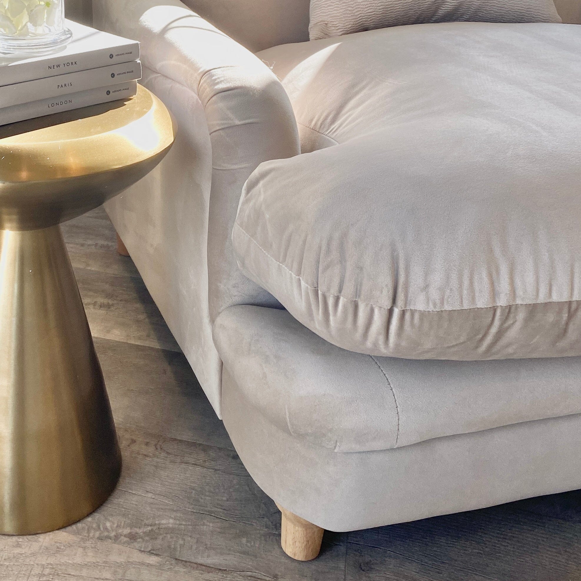Marshmallow Beige Velvet Squashy Chair - Image 2
