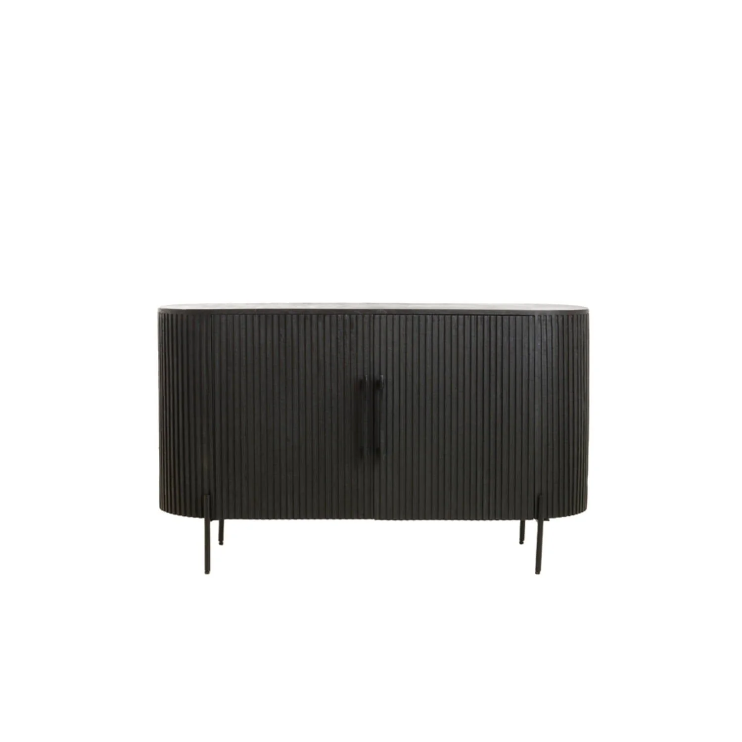 Massia Black Ribbed 2 Door Sideboard - Image 2