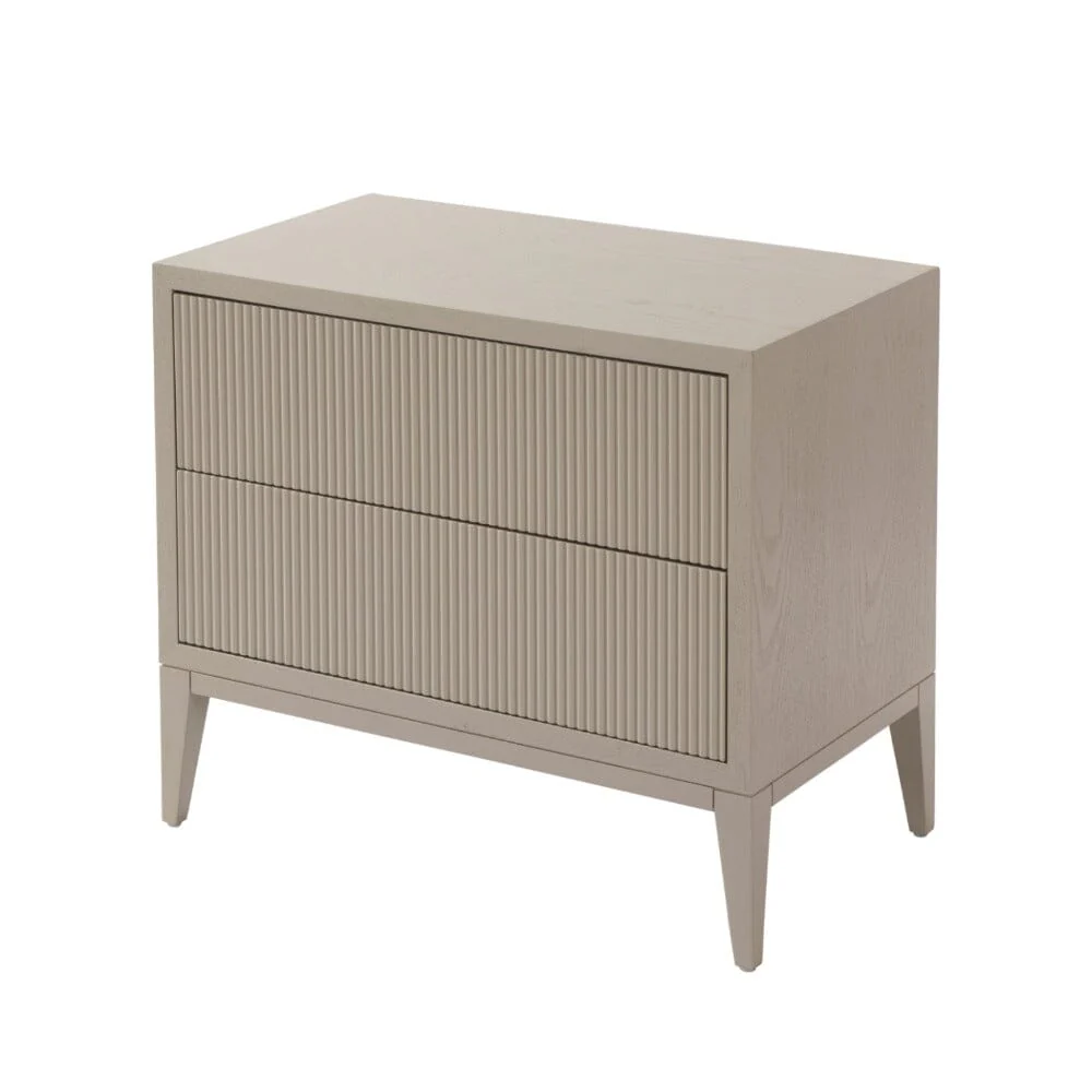 Metropolitan Warm Grey Premium Wide Bedside Table - Image 2