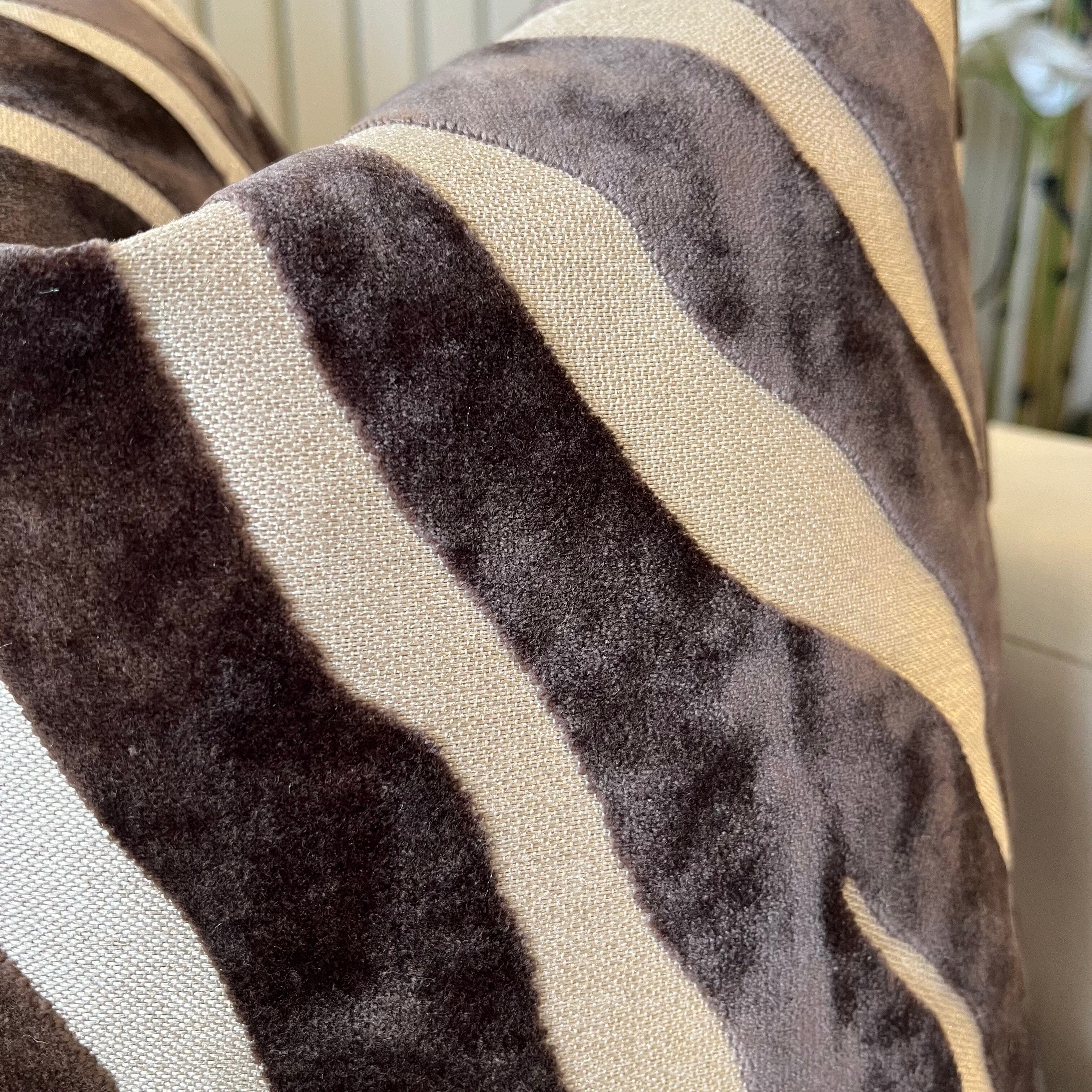 Mimi Brown & Cream Zebra Print Cushion - 43x43cm - Image 2