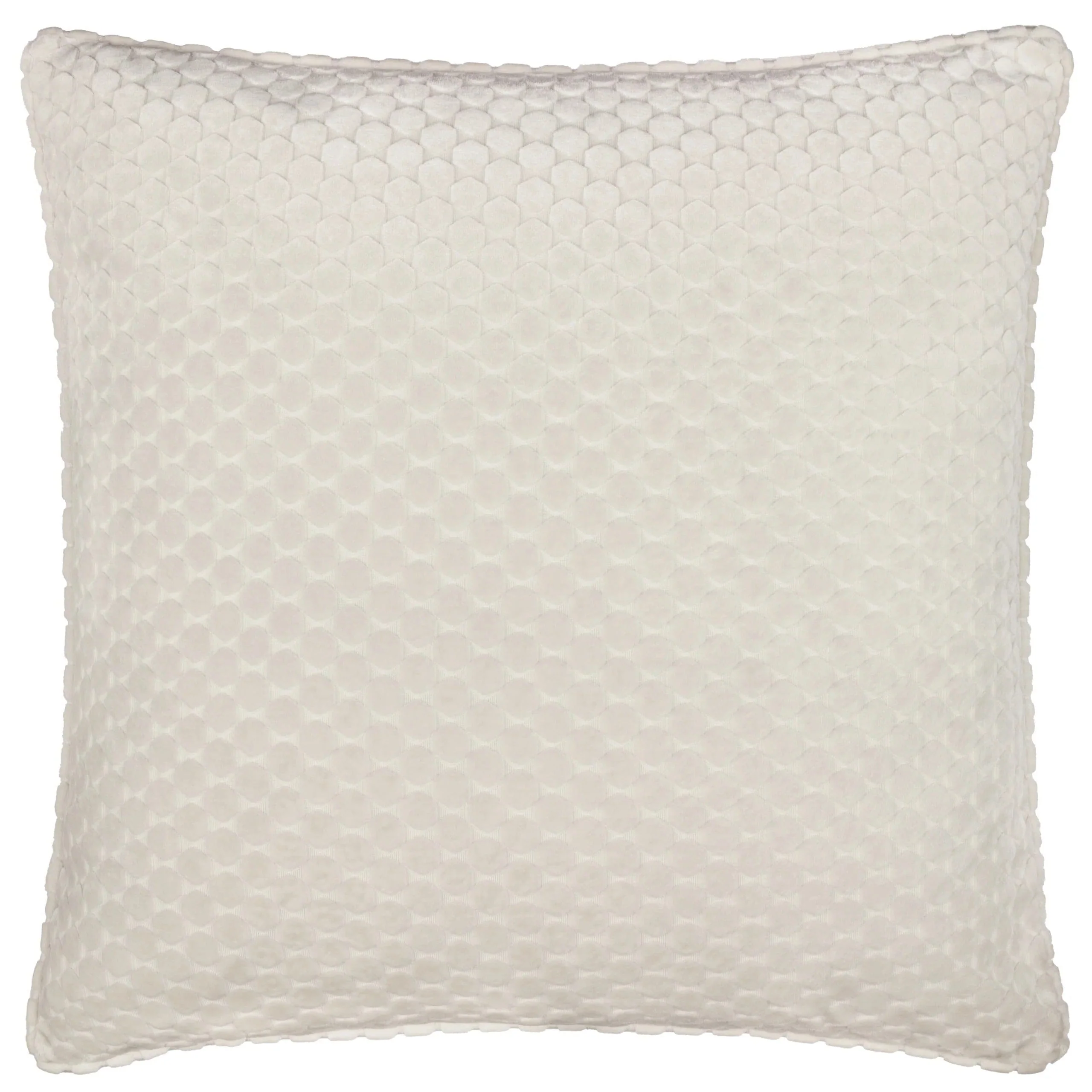 Mitho Ivory Velvet Scallop Pattern Cushion- 50x50cm - Image 2