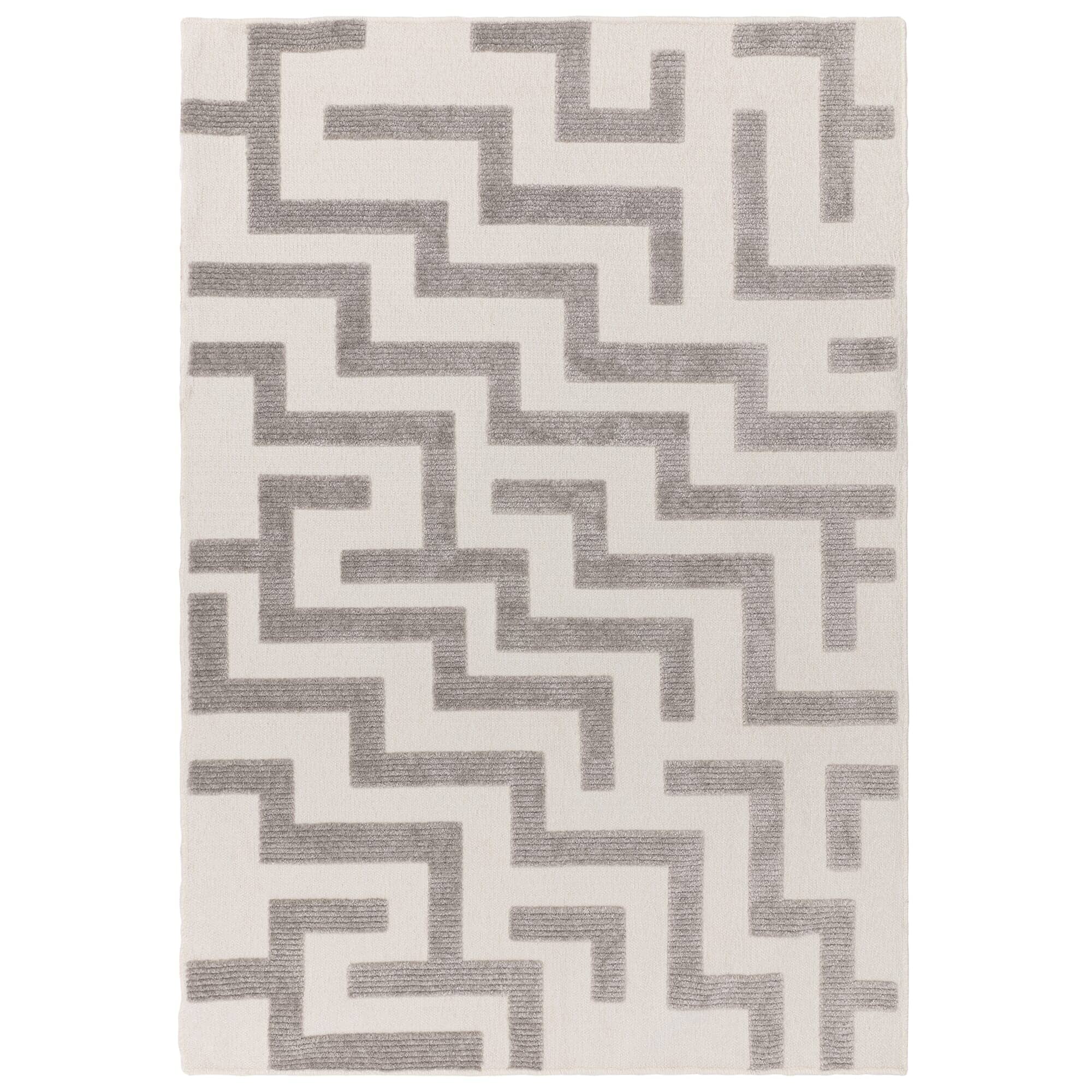 Morocco Grey & Cream Geometric Rug - Image 2
