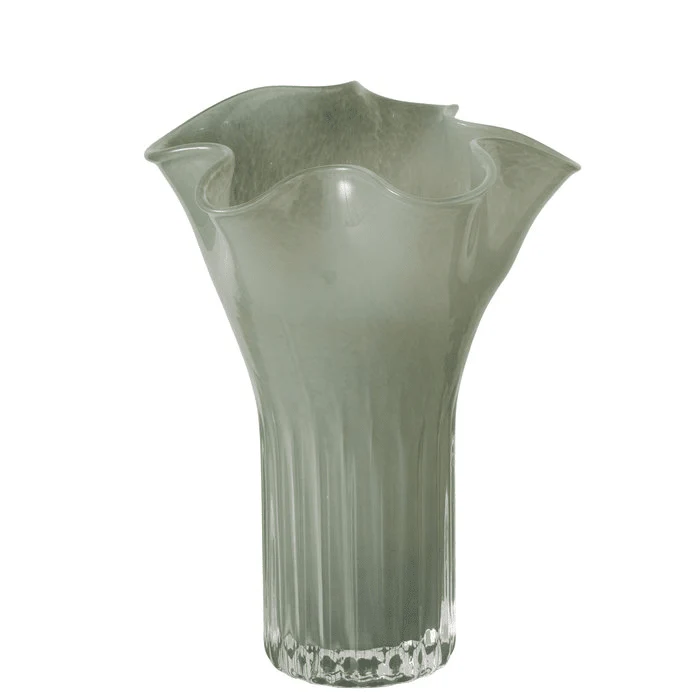 Moss Light Green Tall Glass Decorative Vase - Image 3