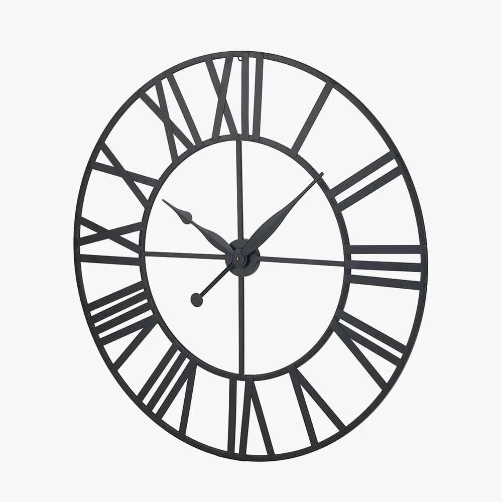 Nalini Large Black Metal Round Wall Clock - Image 2