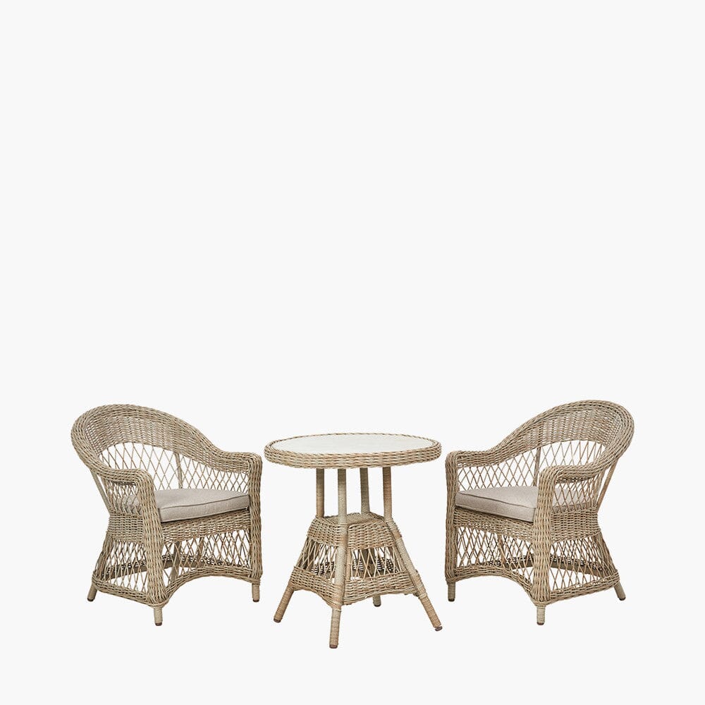 Naxos Outdoor Wicker Woven 2 Seater Dining Set - Image 2