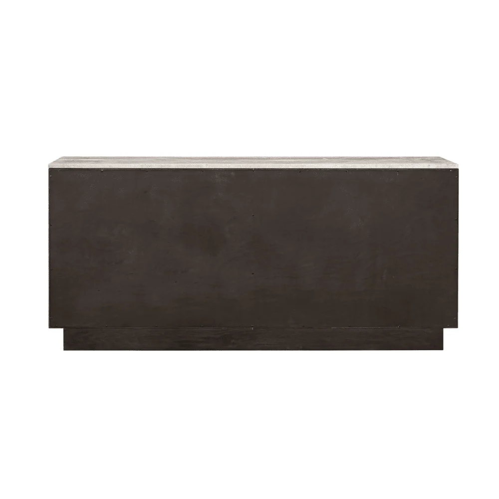 Norah Deep Brown 4 Door Sideboard with Travertine Top - Image 5