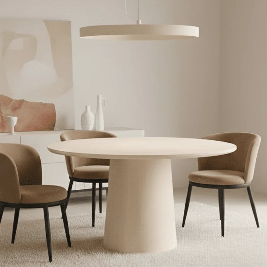Novie Light Wood Effect Round Dining Table