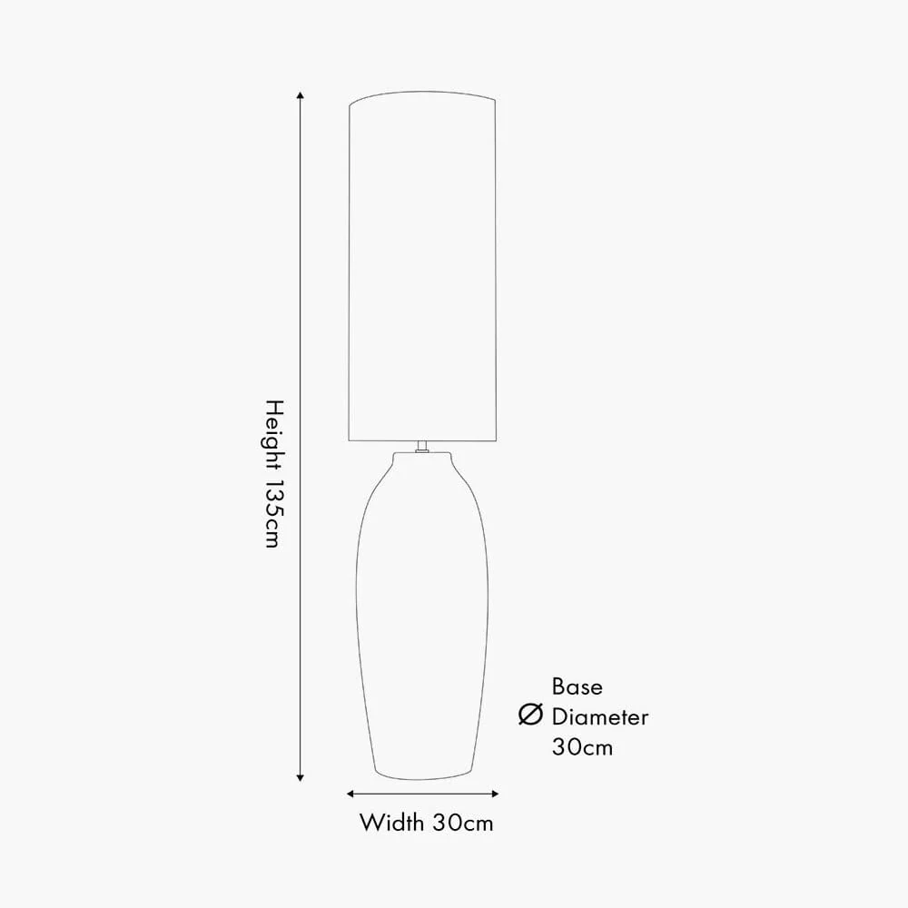 Nyelle White Textured Ceramic Floor Lamp with Linen Shade - Image 4