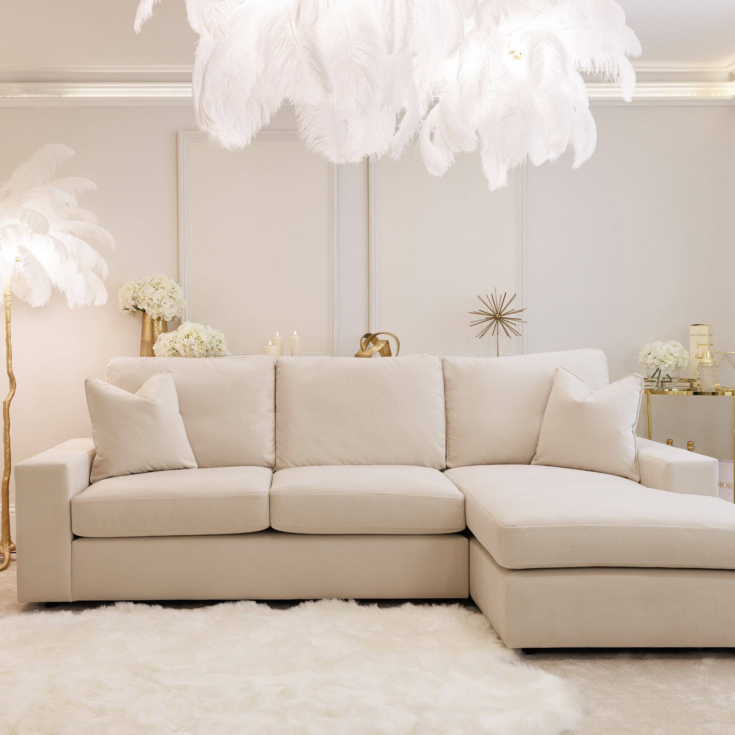 Olivia Premium Cream Sofa Range without Studs - Image 3