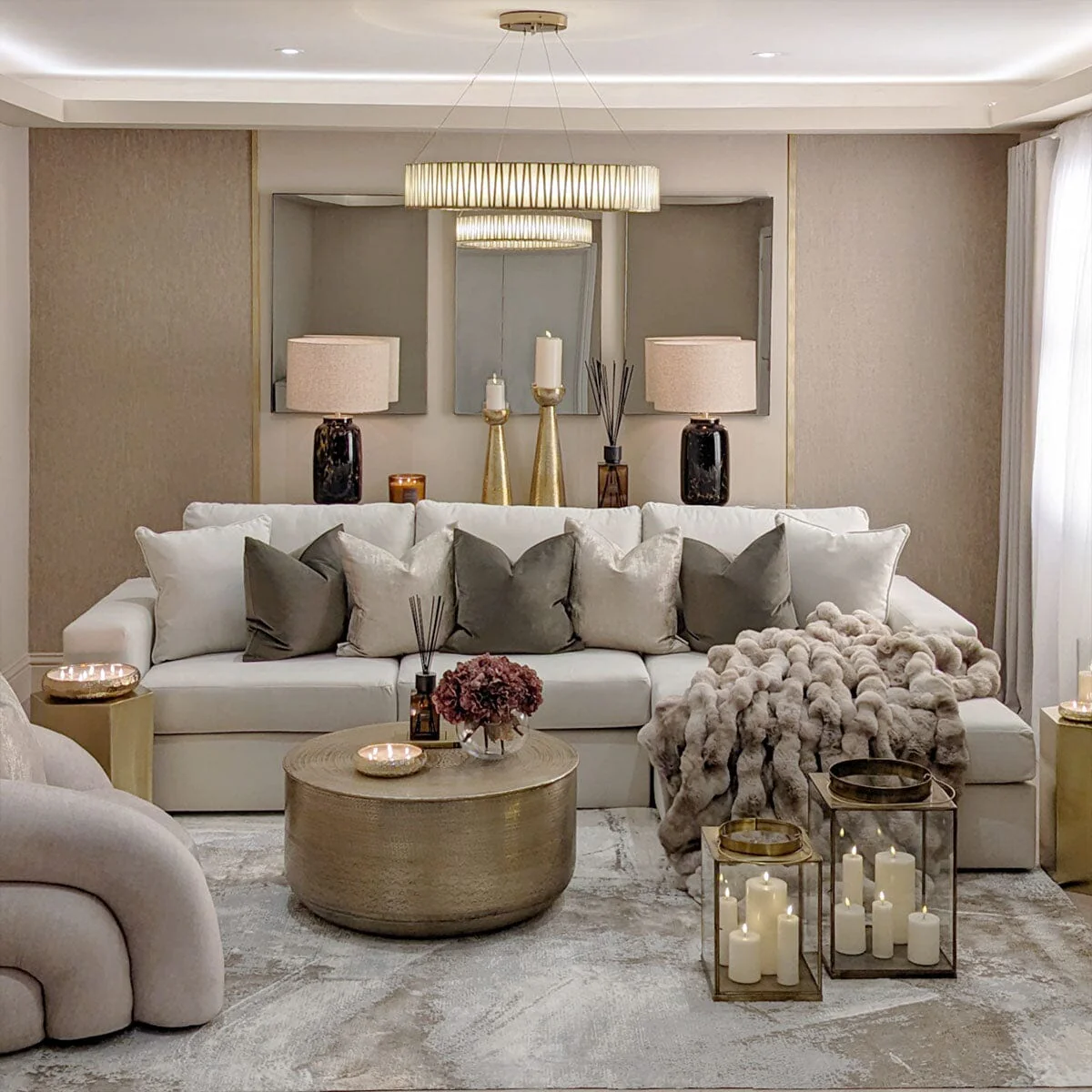 Olivia Premium Cream Sofa Range without Studs - Image 8