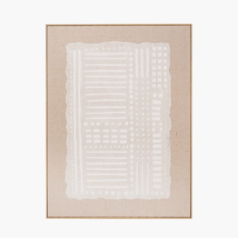 Omega Beige Linen Abstract Framed Canvas Wall Art - Image 2