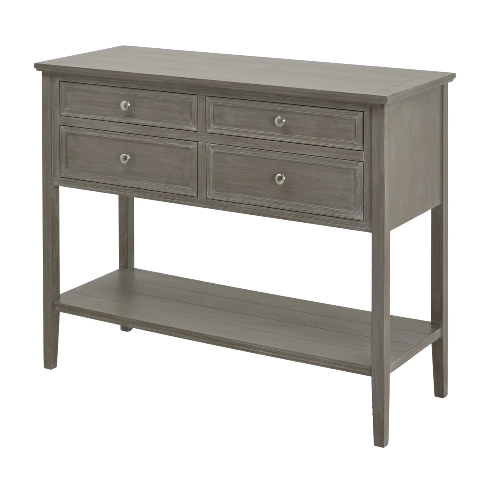 Palma Grey Washed Wood 4 Drawer Console Table - Image 3