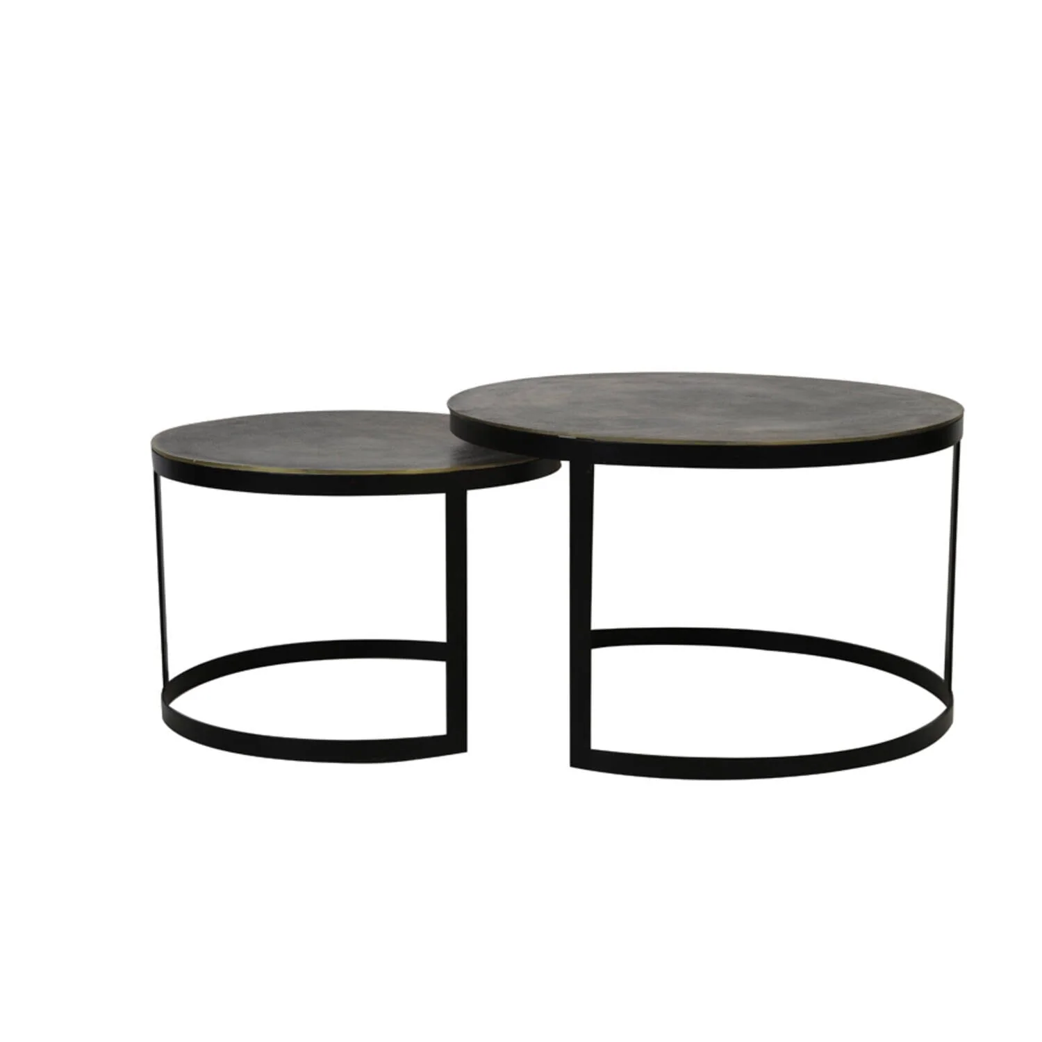 Pemberley Black & Antique Bronze Nested Coffee Tables - Image 2
