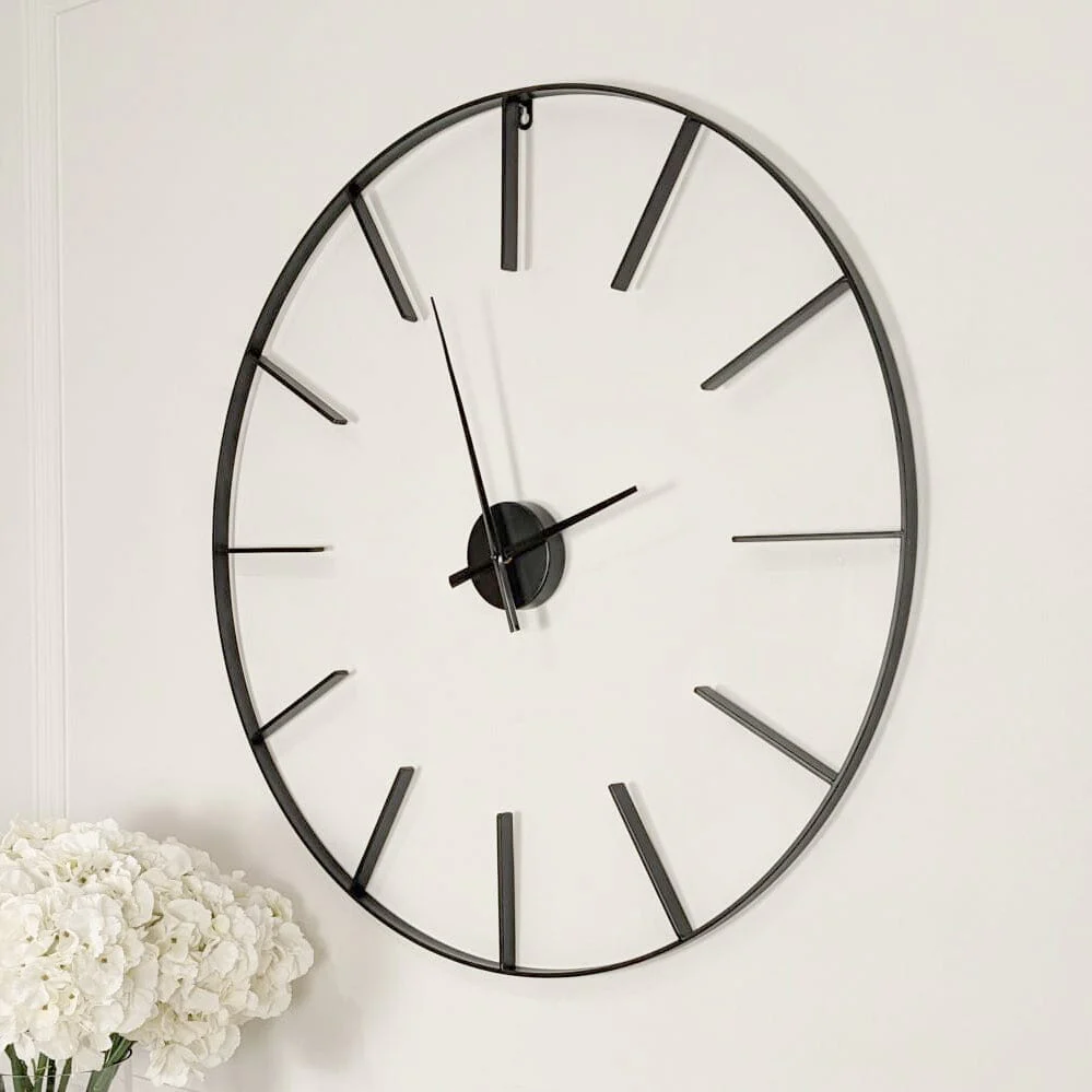 Portland Black Skeleton Wall Clock - Image 2