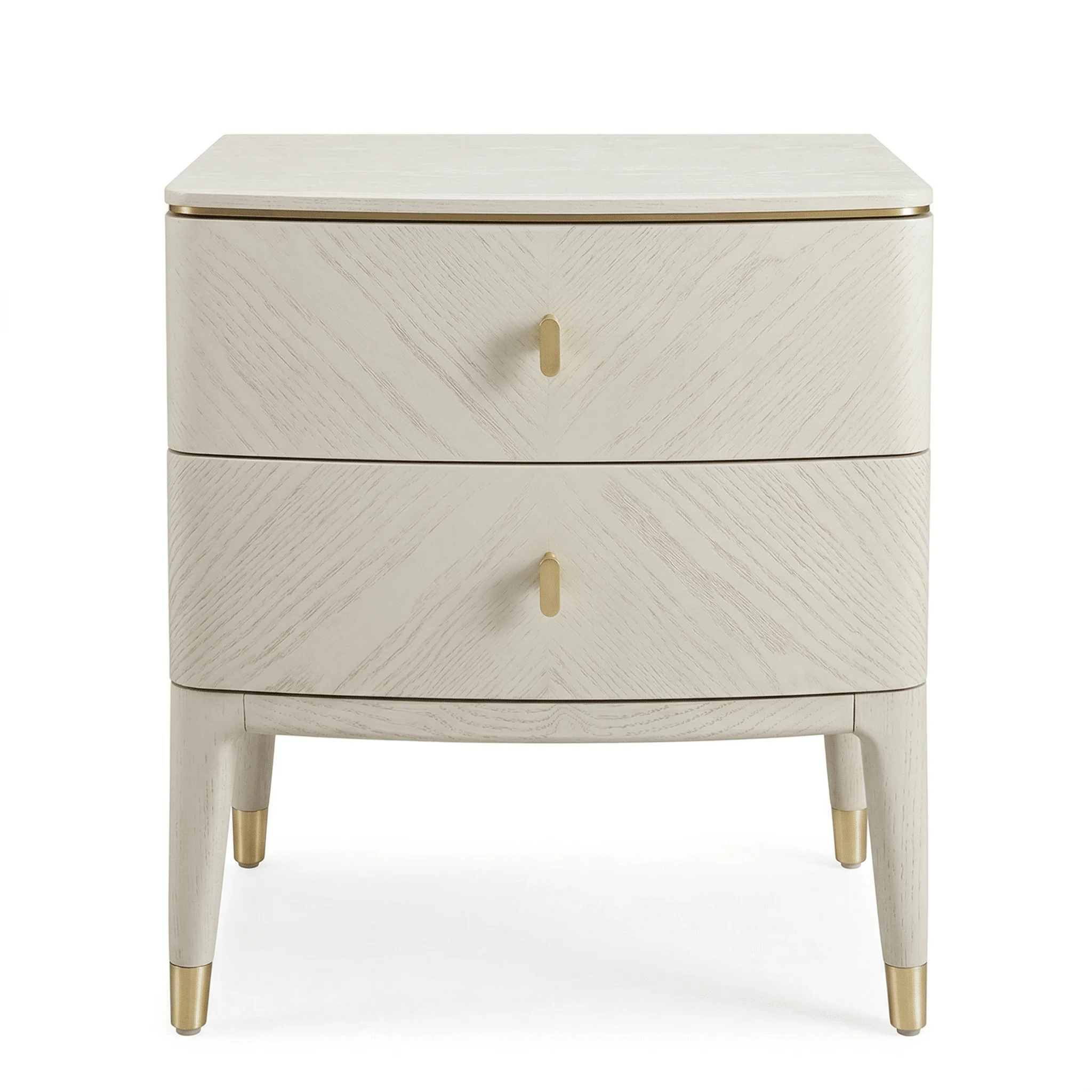 Putney Ivory & Gold 2 Drawer Bedside Table - Image 5