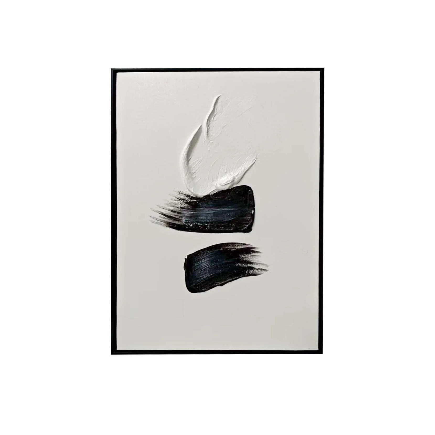 Regent Monochrome 3D Paint Stroke Effect Canvas Wall Art - II - Image 2