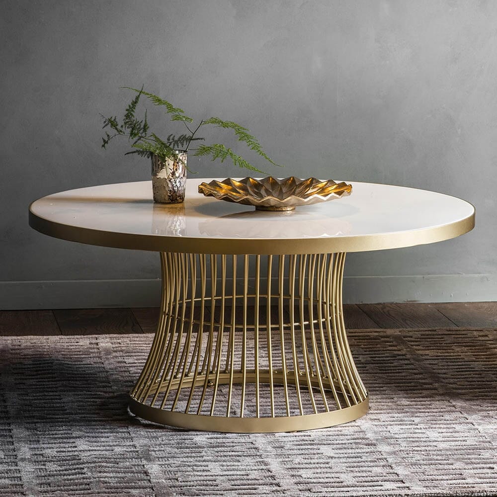 Rothbury Champagne & White Round Coffee Table - Image 4