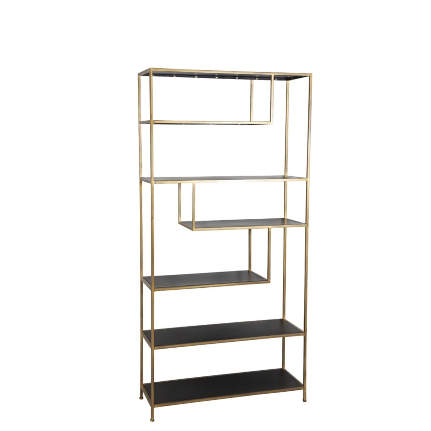 Sannia Matt Black & Gold Shelving Unit - Image 2