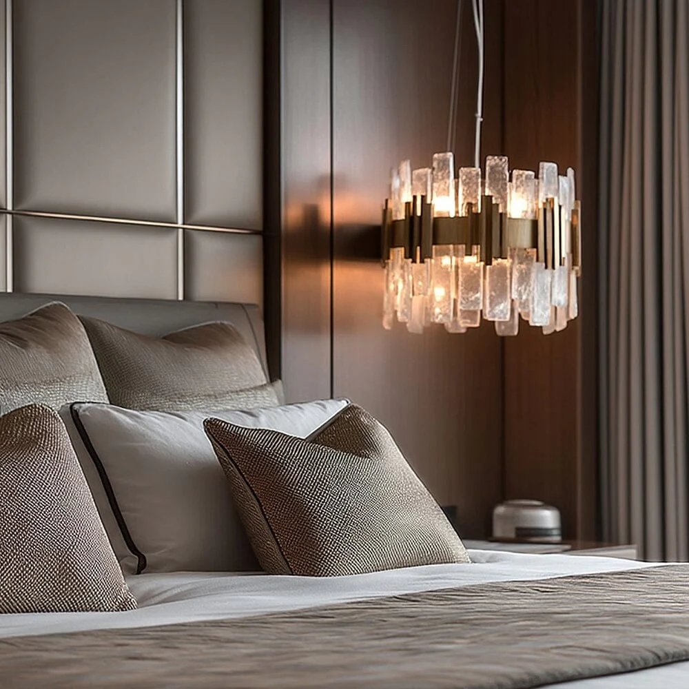 Selestia Aged Brass & Glass Statement Ceiling Light