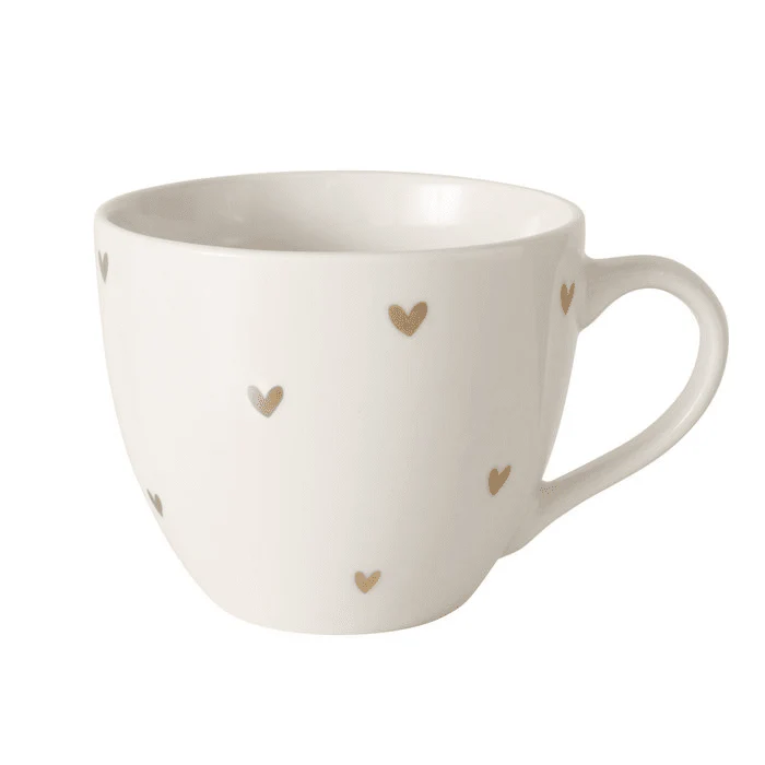 Seraphina Large White & Gold Heart Print Mug - Image 2
