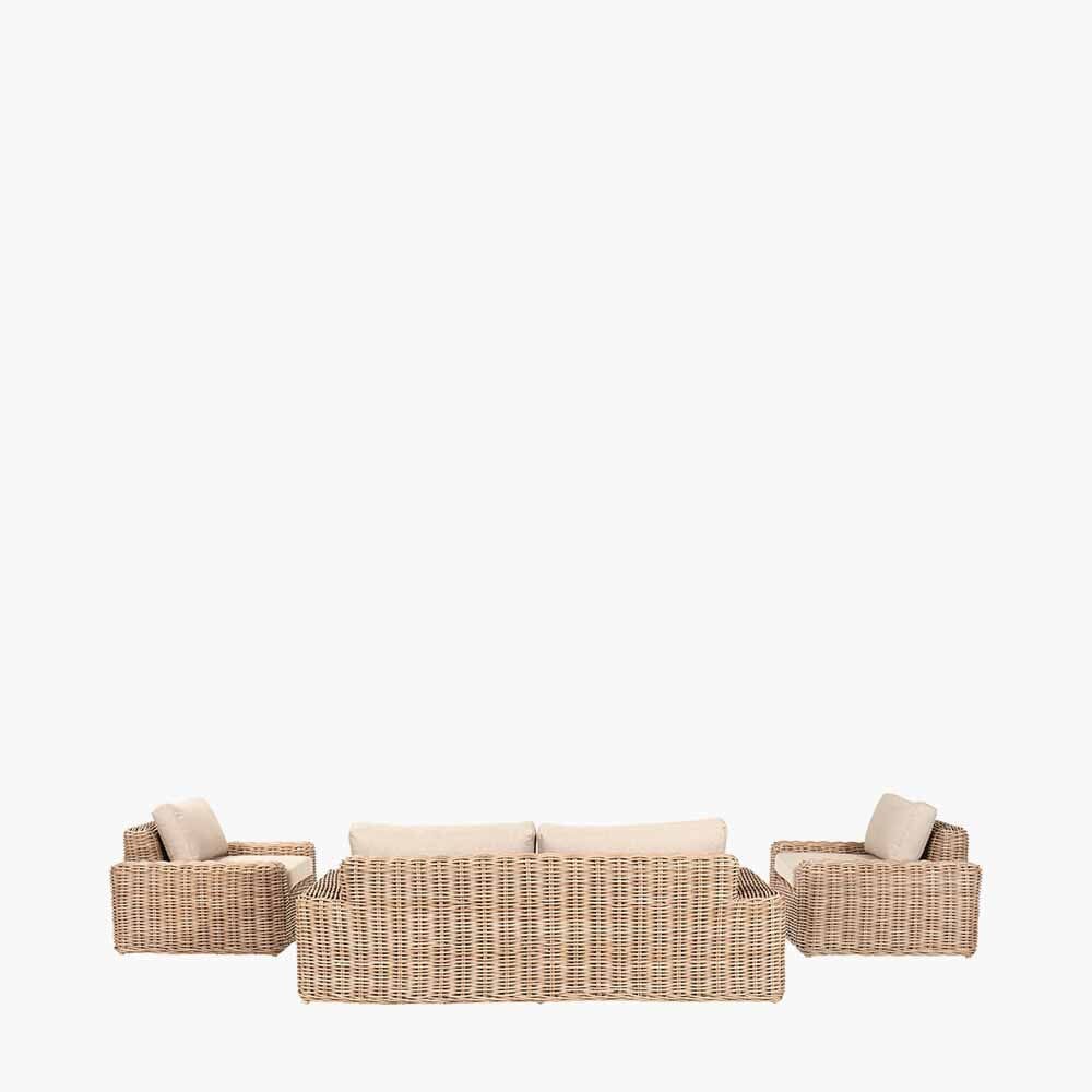 Seville Neutral Chunky Rattan Outdoor Lounge Sofa Set - Image 4