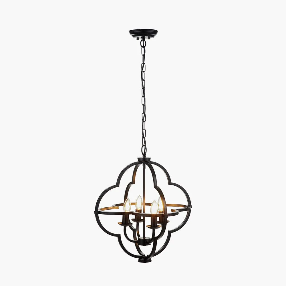 Sienna Black Metal 4 Light Pendant Ceiling Light - Image 2