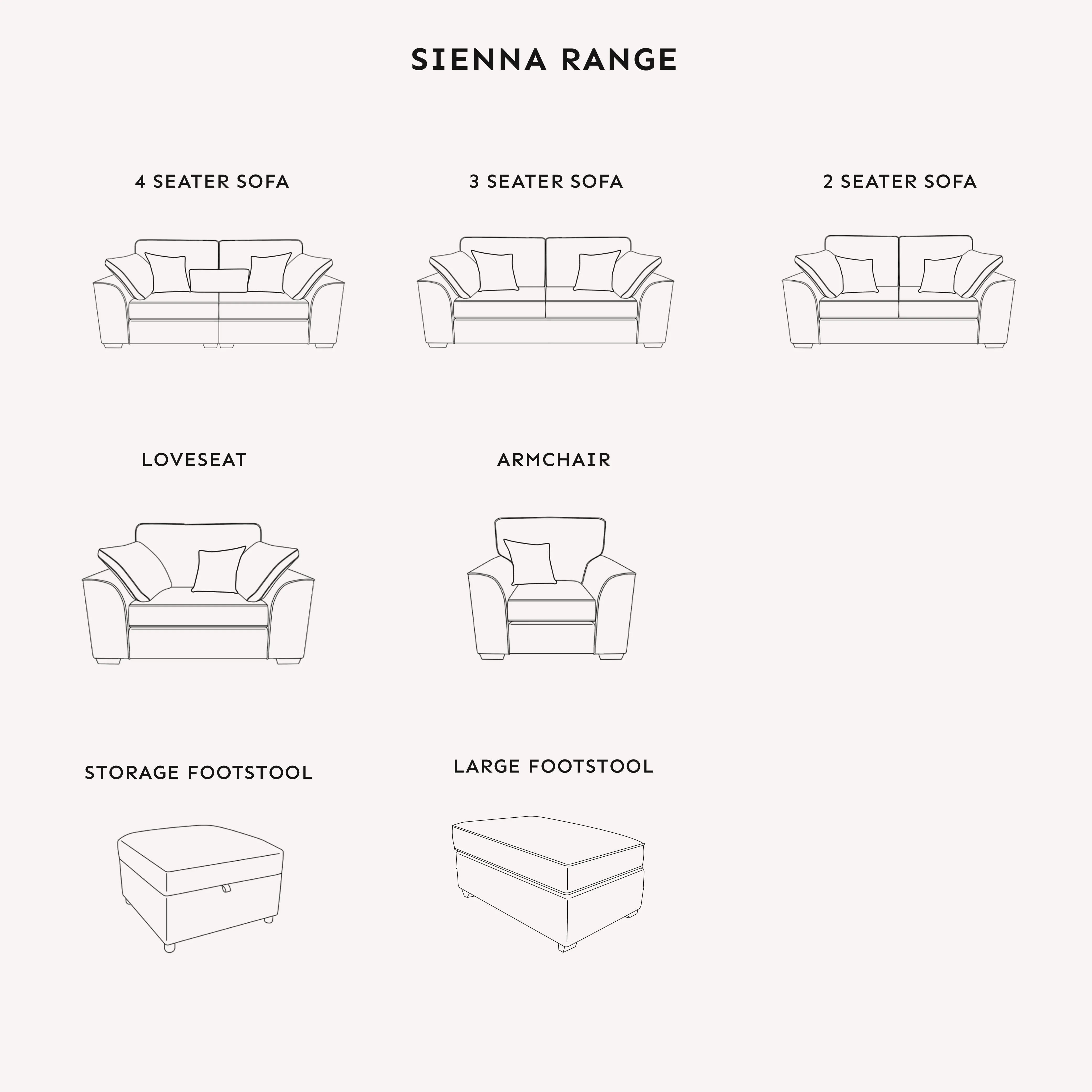 Sienna Ivory Textured Chenille Sofa Range - Image 10